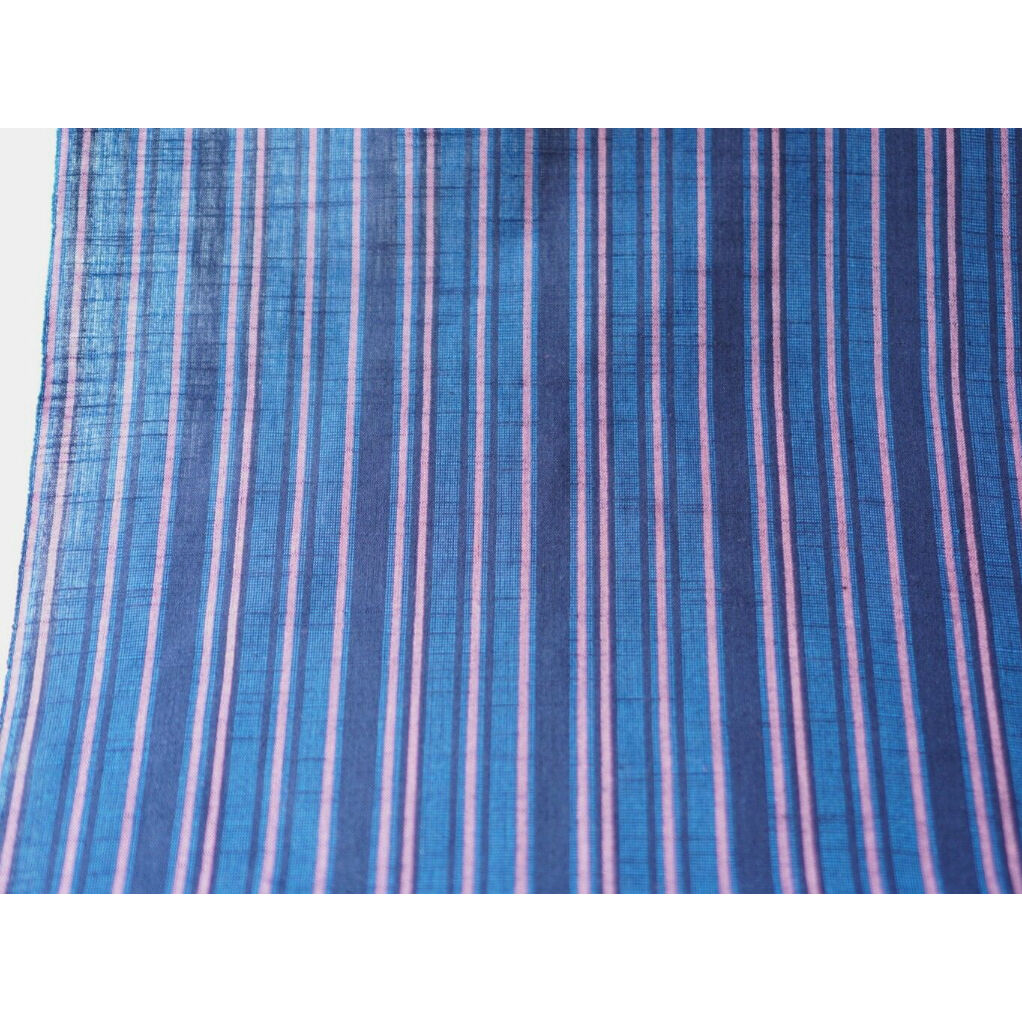 会津木綿 長尺【濃紺地に紅紫子持縞】 36尺 (13.5m) 反物 | 古今堂