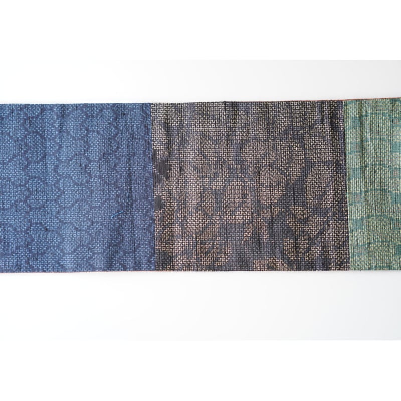 紬半幅帯 パッチワーク×煉瓦色無地 | 古今堂 ふだん着物屋