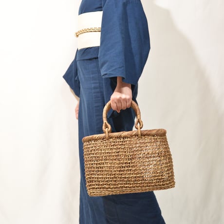 あけび籠バッグ（透かし編）長野県産  手作り