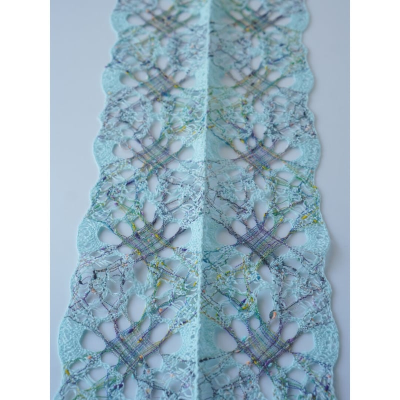 レース半衿 ごく淡いブルー 気持ち良 