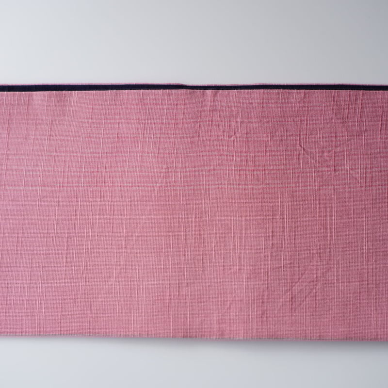会津木綿半幅帯 桃色無地×鰹縞 | 古今堂 ふだん着物屋