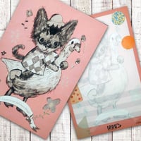 ポストカード 　ガチョウ猫