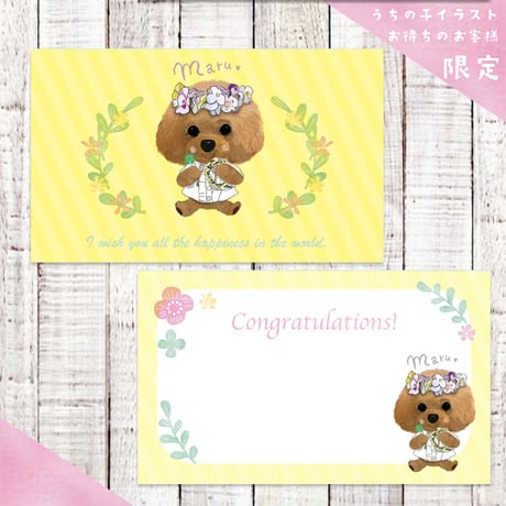 <うちの子イラスト限定> congratulations!　メッセージカード 50枚セット
