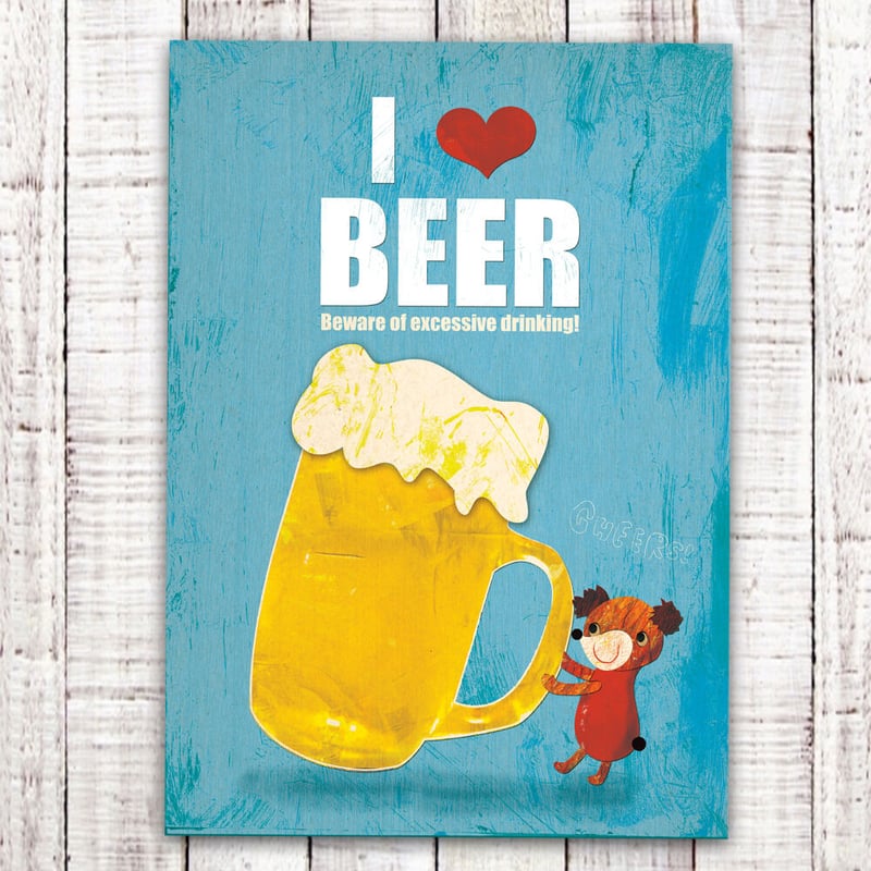ポストカード I LOVE BEER(ビール） | OHARA SOU