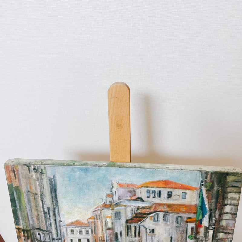 YD287)真作石垣定哉水彩画「ルーアンの教会」額装