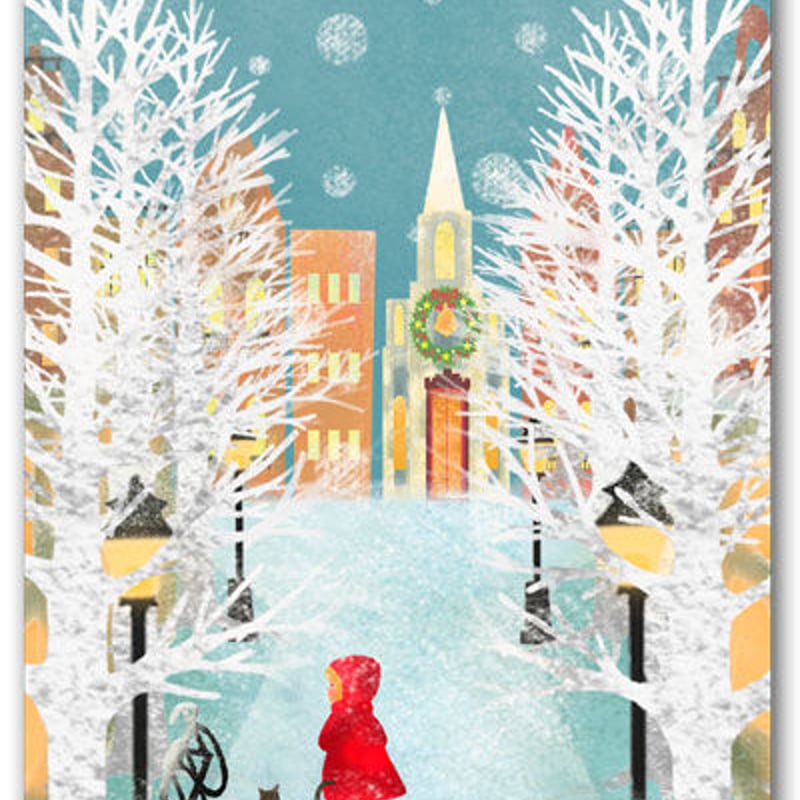 ポストカード＜雪の街角＞クリスマス 絵葉書 | KEI-FORT（ケイフォート）