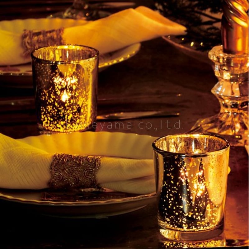 キャンドルホルダー ヴィンテージ グラス ゴールド | KEI-FORT（ケイ