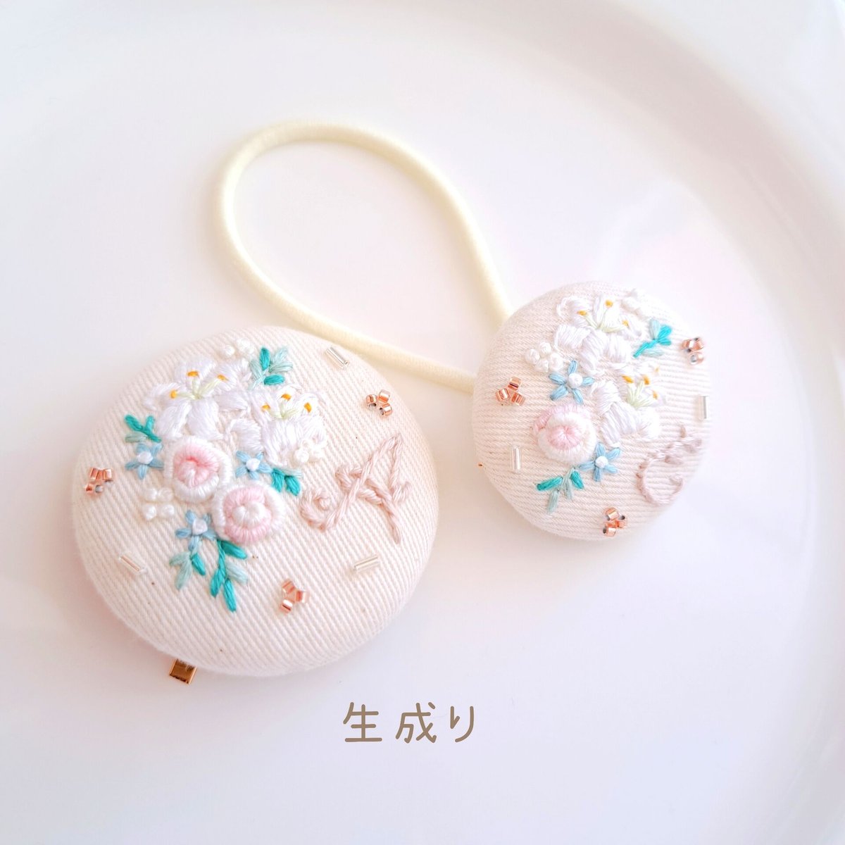 親子お揃い】刺繍アクセサリー&ヘアゴム『ユリ』 | AMYu cerise