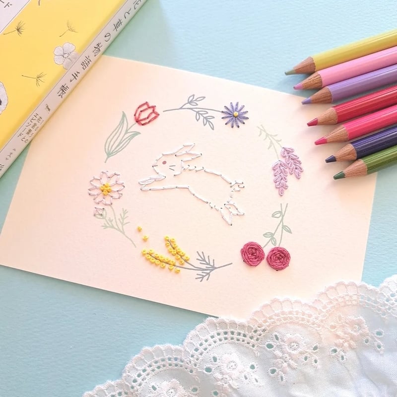 アンティークキルト＆手刺繍うさぎちゃん·͜· ♡ うさぎ刺繍名古屋帯帯22-04-53ご売約済 | アンティーク着物の灯屋2