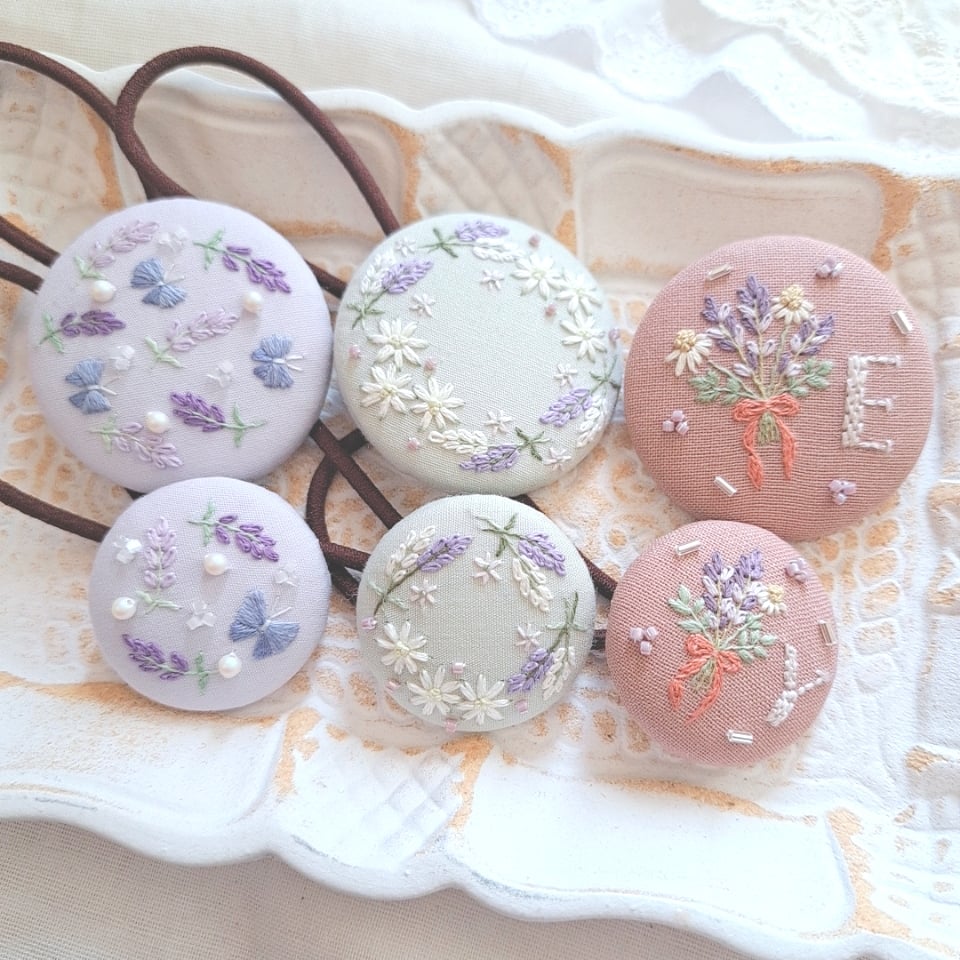 ハンドメイド ヘアゴム☆ラベンダーカラー 47fd71d45d839f03f72bdaa164b9f7