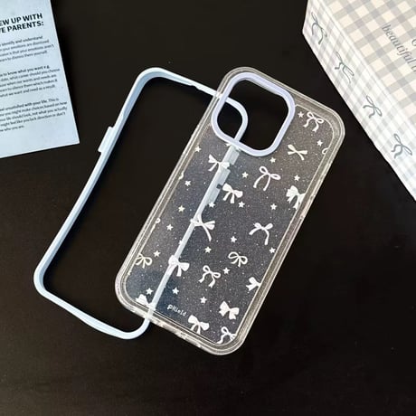 【お取り寄せ商品】iPhoneケース スマホケース iPhone16 iPhone15 iPhone14 かわいい シンプル リボン柄 L9350