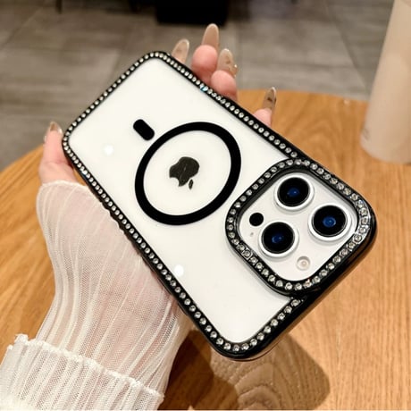 【お取り寄せ商品】iPhoneケース スマホケース iPhone16 iPhone15 iPhone14 大人可愛い シンプル ストーン 推し活 MagSafe L9441