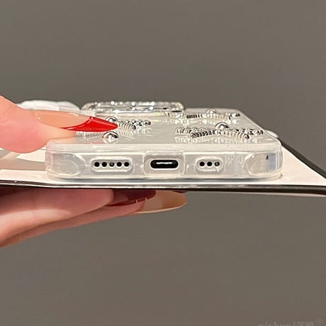 【お取り寄せ商品】iPhoneケース スマホケース iPhone16 iPhone15 iPhone14 キュート ハート オーロラ リボン L9512