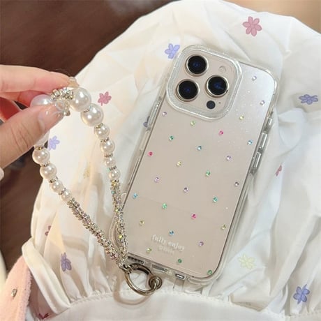 【お取り寄せ商品】iPhoneケース スマホケース iPhone16 iPhone15 iPhone14 カラフル ハンドストラップ クリアケース L9819