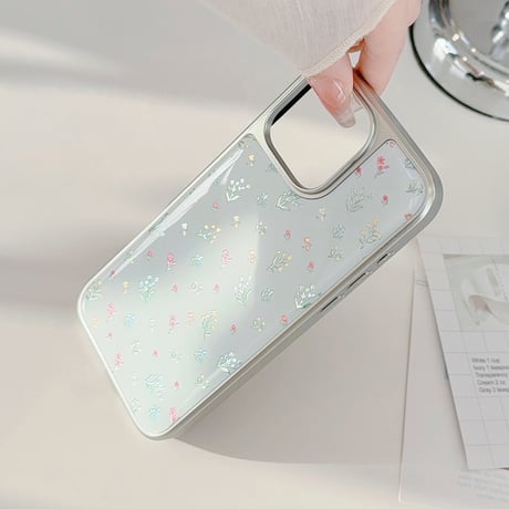 【お取り寄せ商品】iPhoneケース スマホケース iPhone16 iPhone15 iPhone14 韓国 ガーリー 小さな花柄 L9816