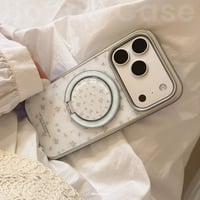 【お取り寄せ商品】iPhoneケース スマホケース iPhone17 iPhone16 iPhone15 花柄 magsafe グリップ付き スタンド 可愛い M7187
