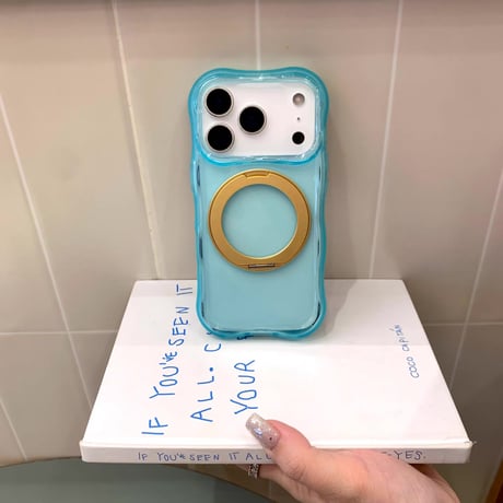 【お取り寄せ商品】iPhoneケース スマホケース iPhone17 iPhone16 iPhone15 magsafe スタンド シンプル 推し活 ウェーブ M7194
