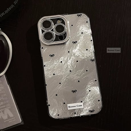 【お取り寄せ商品】iPhoneケース スマホケース iPhone15 iPhone14 リボン 光沢 大人っぽ 韓国風 L7532