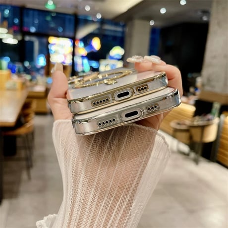 【お取り寄せ商品】iPhoneケース スマホケース iPhone16 iPhone15 シンプル ストーン magsafe キラキラ M7028