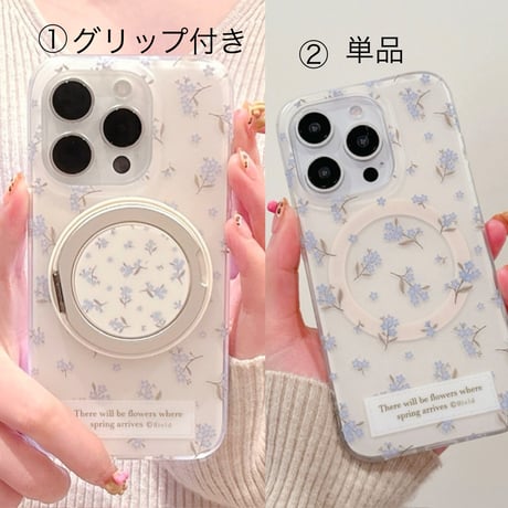 【お取り寄せ商品】iPhoneケース スマホケース iPhone16 iPhone15 iPhone14 大人かわいい 花柄 MagSafe L9289