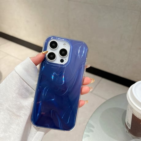 【お取り寄せ商品】iPhoneケース スマホケース iPhone16 iPhone15 iPhone14 おしゃれ 光沢 ウェーブ風 大人可愛い L9245