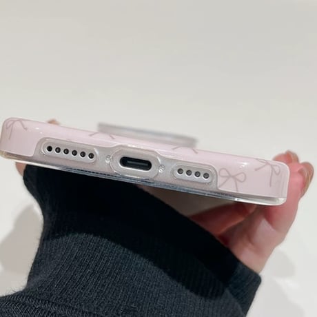【お取り寄せ商品】iPhoneケース スマホケース iPhone16 iPhone15 iPhone14 かわいい ピンク 女子 おしゃれ リボン チャーム付き L9559