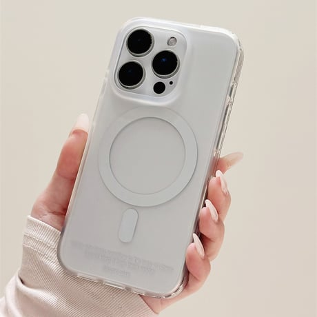 【お取り寄せ商品】iPhoneケース スマホケース iPhone15 iPhone14 シンプル クリア シルバー MagSafe L9026