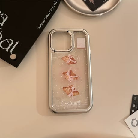 【お取り寄せ商品】iPhoneケース スマホケース iPhone15 iPhone14 シンプル クリア パン クロワッサン L8995