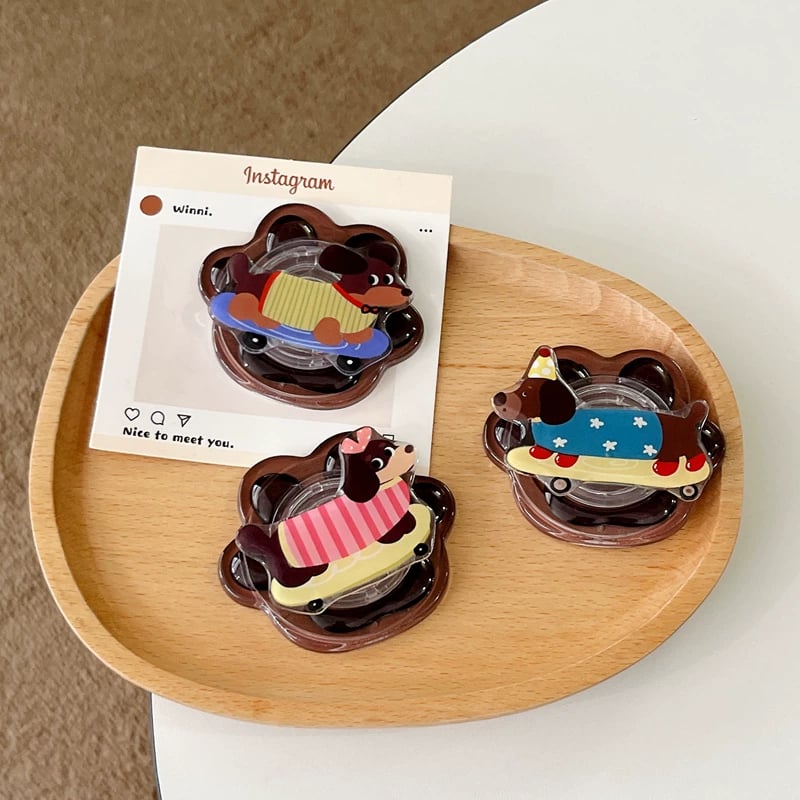 お取り寄せ商品】magsafe グリップ 磁石 韓国 キャラクター 可愛い 犬