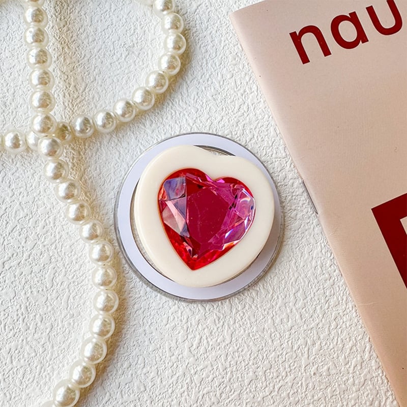 お取り寄せ商品】iPhone Magsafe グリップ スタンド ハート ビジュー
