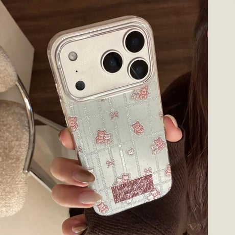【お取り寄せ商品】iPhoneケース スマホケース iPhone17 iPhone16 iPhone15 韓国 可愛い くま チェック M7171