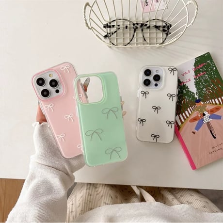【お取り寄せ商品】iPhoneケース スマホケース iPhone16 iPhone15 iPhone14 シンプル 可愛い リボン L9444
