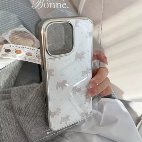 【お取り寄せ商品】iPhoneケース スマホケース iPhone16 iPhone15 iPhone14 シンプル 可愛い 韓国 犬柄 キャラクター L9358