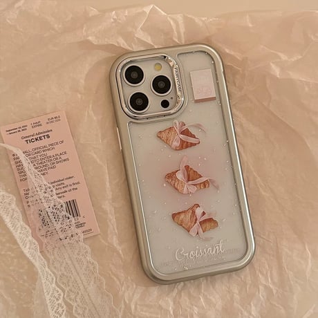【お取り寄せ商品】iPhoneケース スマホケース iPhone15 iPhone14 シンプル クリア パン クロワッサン L8995