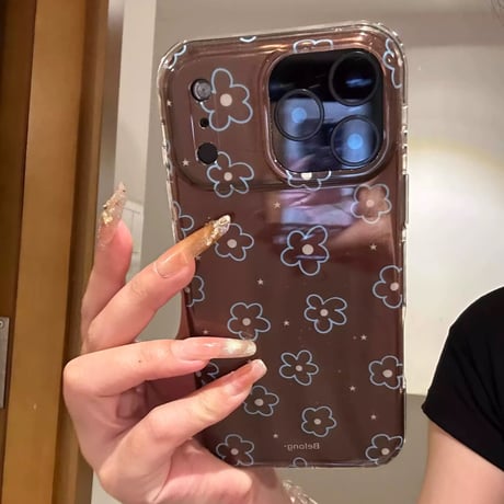 【お取り寄せ商品】iPhoneケース スマホケース iPhone17  iPhone16 iPhone15 シンプル 大人可愛い ブルー ブラウン L9801