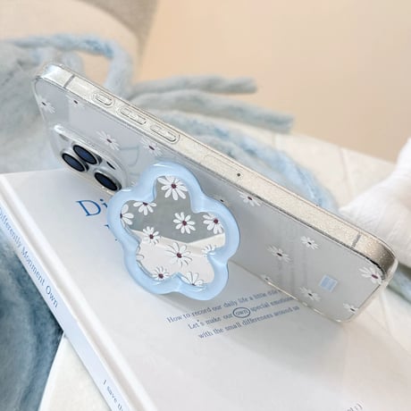 【お取り寄せ商品】iPhoneケース スマホケース iPhone16 iPhone15 iPhone14 韓国 花柄 ディジー ミラー グリップL9832