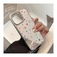 【お取り寄せ商品】iPhoneケース スマホケース iPhone16 iPhone15 iPhone14 かわいい 星柄 ミラー L9382