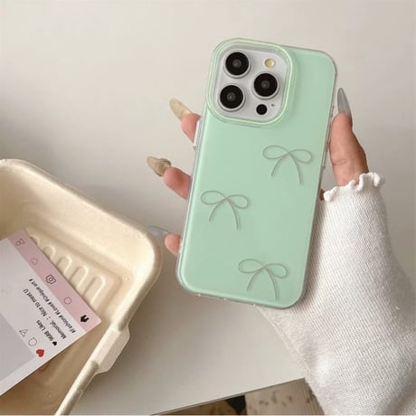 【お取り寄せ商品】iPhoneケース スマホケース iPhone16 iPhone15 iPhone14 シンプル 可愛い リボン L9444