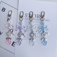 【お取り寄せ商品】バックチャーム スマホチャーム 可愛い リボン クリアカラー 推し活 L8377