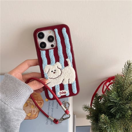 【お取り寄せ商品】iPhoneケース スマホケース iPhone16 iPhone15 iPhone14 おしゃれ もこもこ 秋 冬 犬 dog L9274