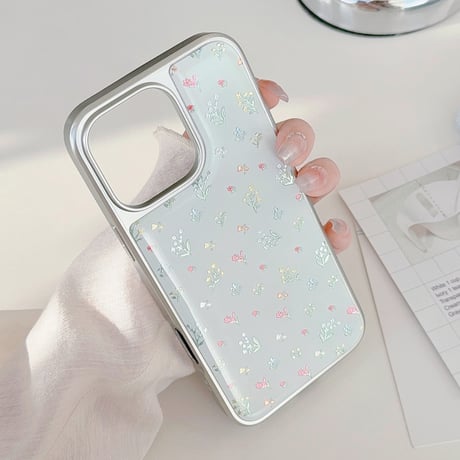 【お取り寄せ商品】iPhoneケース スマホケース iPhone16 iPhone15 iPhone14 韓国 ガーリー 小さな花柄 L9816