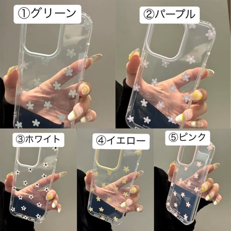 【お取り寄せ商品】iPhoneケース スマホケース iPhone16 iPhone15 iPhone14 可愛い クリア 推し活 パステル デイジー 花柄 L9527