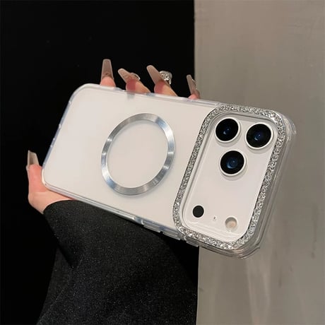 【お取り寄せ商品】iPhoneケース スマホケース iPhone17 iPhone16 iPhone15 大人可愛い magsafe シンプル ハーフクリア  M7082