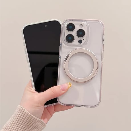 【お取り寄せ商品】iPhoneケース スマホケース iPhone16 iPhone15 iPhone14 シンプル クリア MagSafe 韓国 スタンド 推し活 マグセーフ L9421