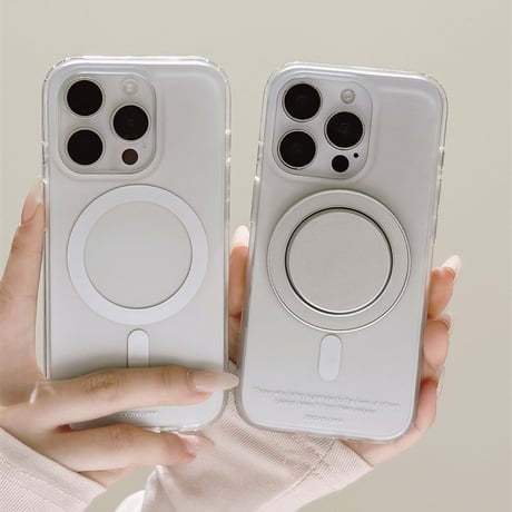 【お取り寄せ商品】iPhoneケース スマホケース iPhone15 iPhone14 シンプル クリア シルバー MagSafe L9026