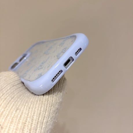 【お取り寄せ商品】iPhoneケース スマホケース iPhone16 iPhone15 iPhone14 かわいい ブルー リボン 韓国 L9373