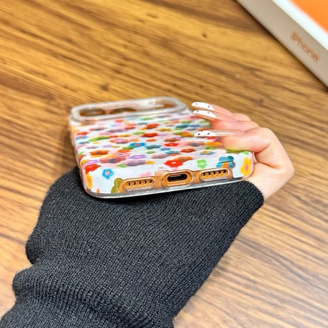 【お取り寄せ商品】iPhoneケース スマホケース iPhone17 iPhone16 iPhone15 韓国 カラフル フラワー ポップ M7152