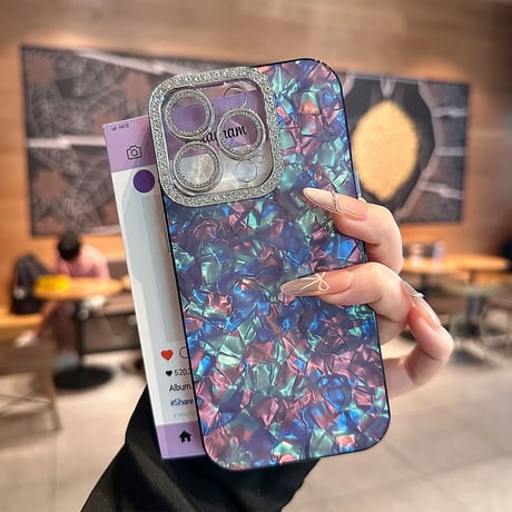 【お取り寄せ商品】iPhoneケース スマホケース iPhone16 iPhone15 iPhone14 大人 可愛い シェル ストーン L9180
