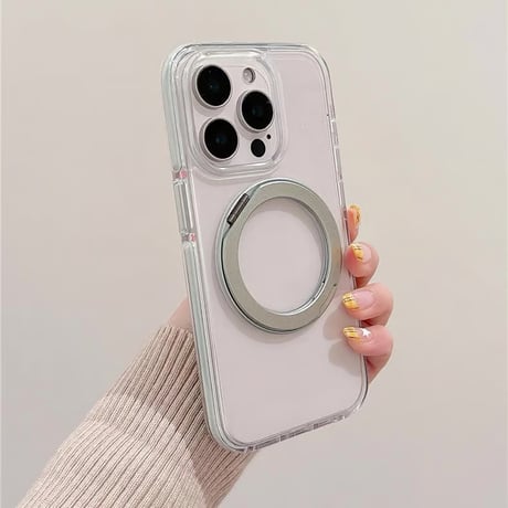 【お取り寄せ商品】iPhoneケース スマホケース iPhone16 iPhone15 iPhone14 シンプル クリア MagSafe 韓国 スタンド 推し活 マグセーフ L9421