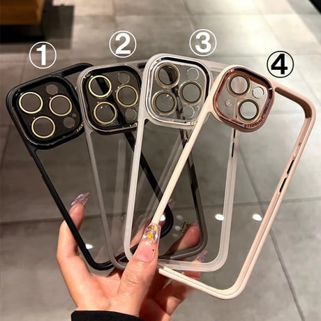 【お取り寄せ商品】iPhoneケース スマホケース iPhone15 iPhone14 透明 カラーフレーム フレームケース シンプル ユニセックス 推しカラー 推し活 韓国 L7783